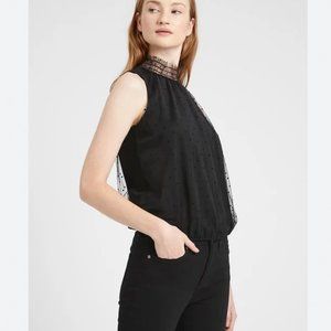 Banana Republic High-Neck Cropped Tulle Top- NWT Size L